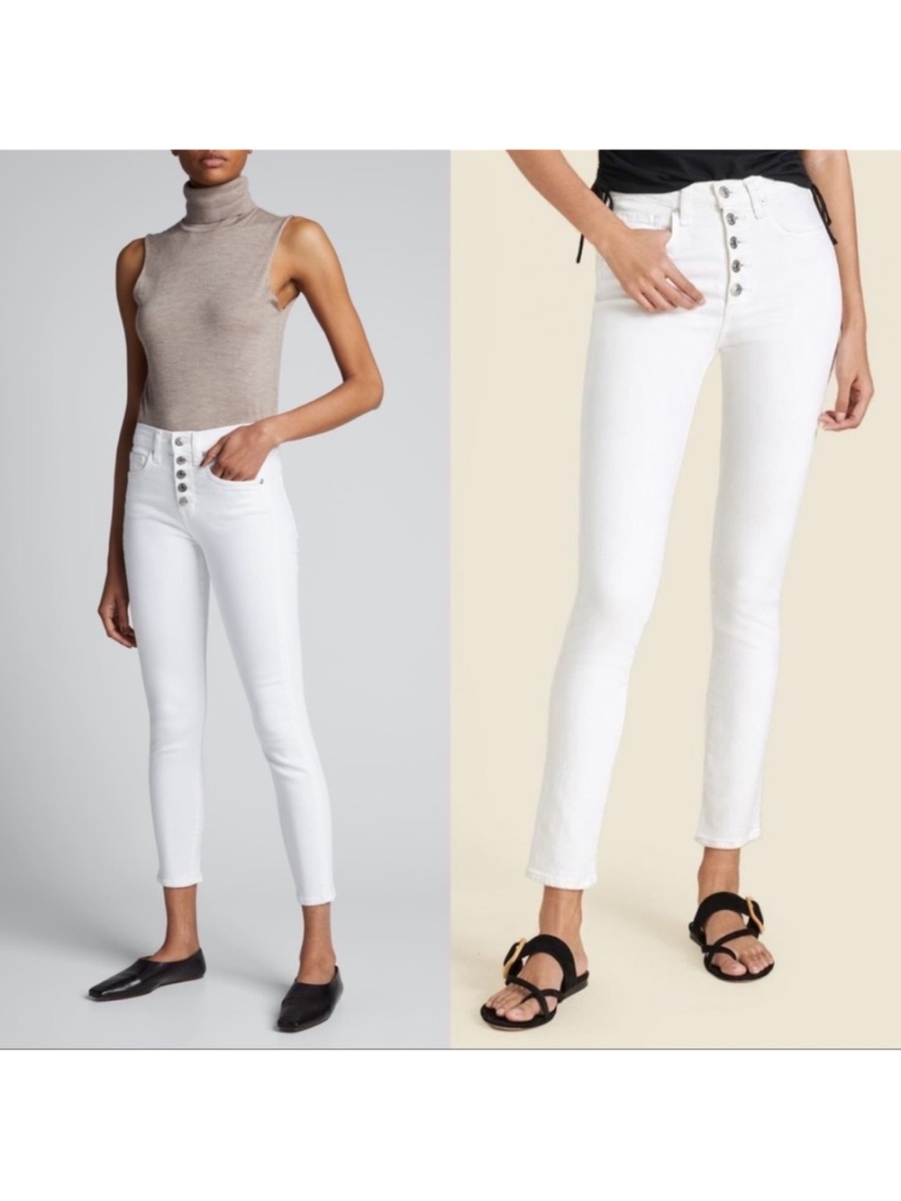 $278 Veronica Beard Debbie High Rise White Skinny Jeans 26